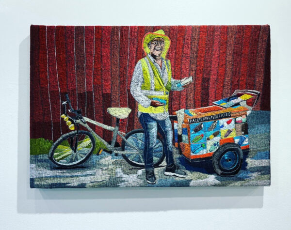 A thread work by Erick Medel featuring a paletaria selling paletas.