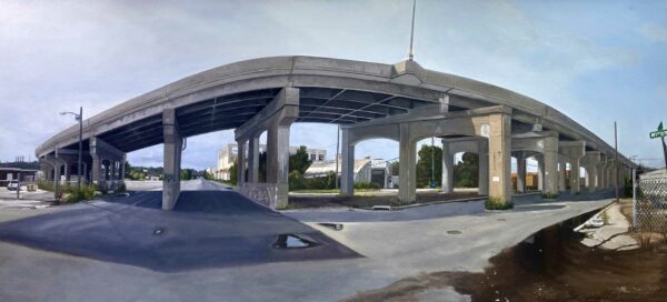 Painting of a highway bridge