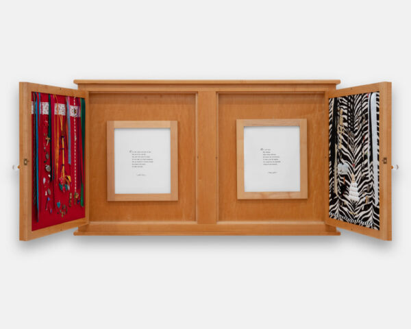 Installation view of a piece referencing an altar diptych