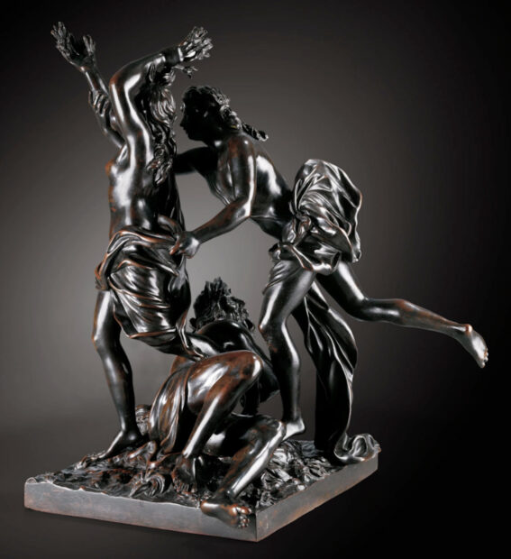 Bronze sculpture of three figures