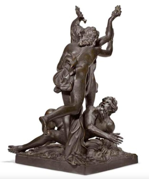 Bronze sculpture of three figures