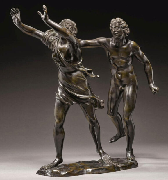 Bronze sculpture of two figures