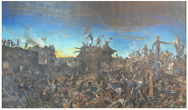 Painting of the siege of the Alamo