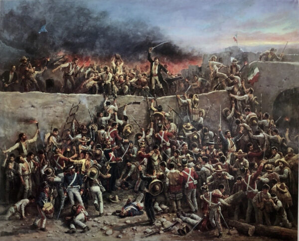 Painting of the siege of the Alamo