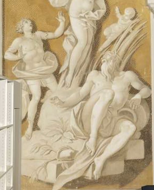 Detail of a relief of Apollo and Daphne