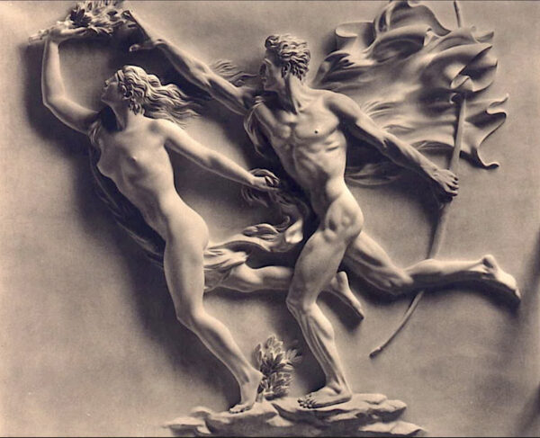 Plaster cast illustrating the story of Apollo and Daphne