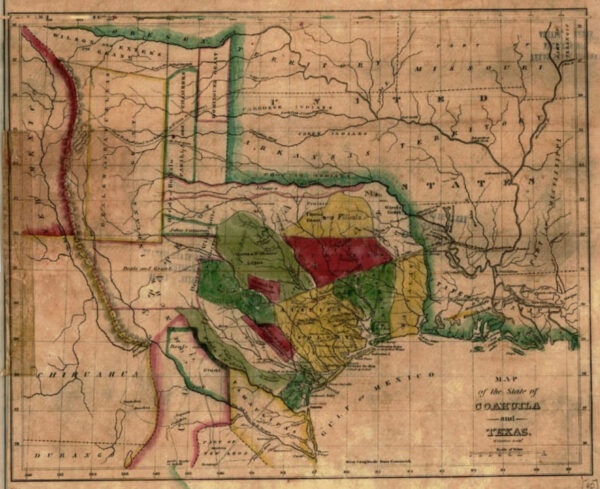 Historical map of the State of Coahuila and Texas
