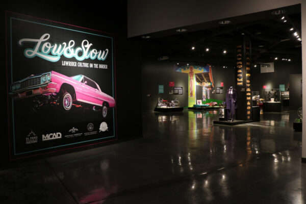 An installation photograph of a low rider exhibition at the El Paso Museum of History.