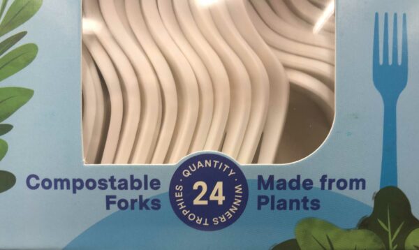 Photo of biodegradable forks made from plants