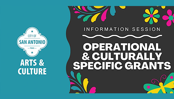 A designed graphic promoting the City of San Antonio's Operational & Culturally Specific Grants.