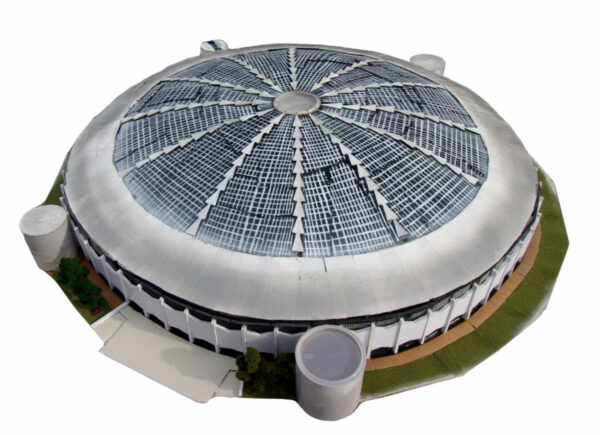 A sculpture of the Houston Astrodome by Kambel Smith.