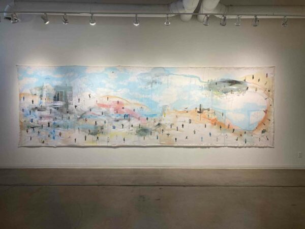 Jeff Gibbons, "Where’s Jeffrey?," 2024, acrylic on canvas, 75 x 240 inches