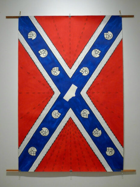 A rendition of the confederate flag by artist Luis Valderas
