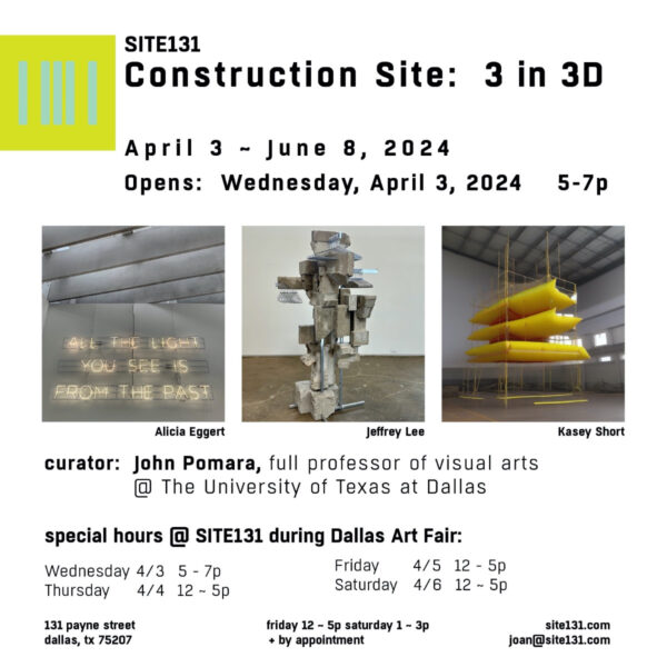 A designed graphic promoting an exhibition at Site 131.