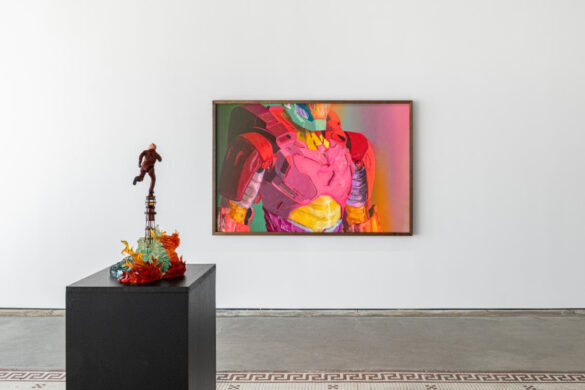 An installation photograph of artworks in a gallery.