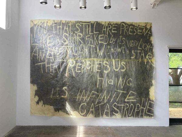 Masha Sha, “Meeting José Gorostiza,” 2024, graphite on tracing paper, 116 x 152 inches