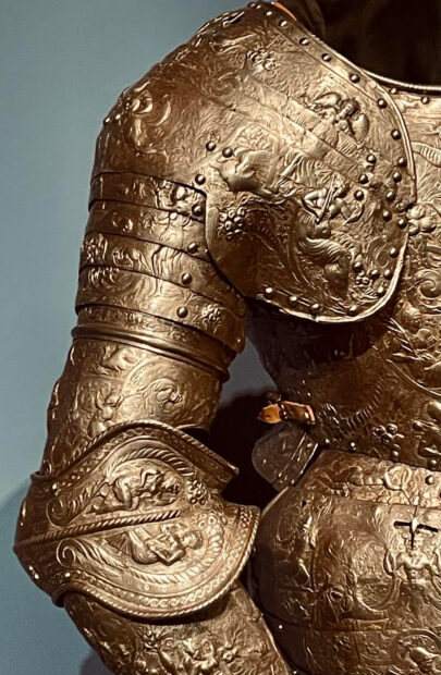 Detail photo of a suit of armor