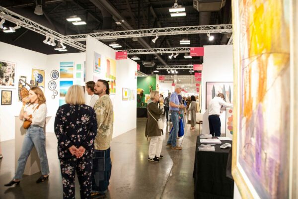 View of the walkway of the Affordable Art Fair