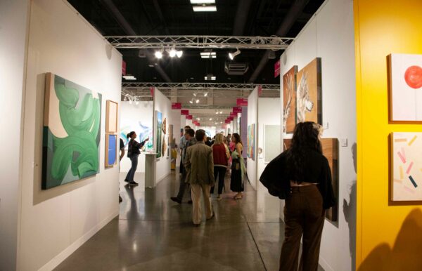 View of the walkway of the Affordable Art Fair