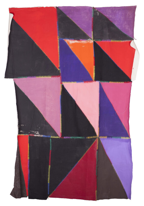 A photograph of a quilt-like textile work by Teresa Lanceta.