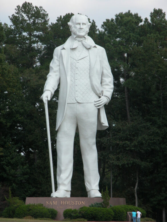 A photograph of a 67-foot-tall sculpture of Sam Houston by David Adickes.
