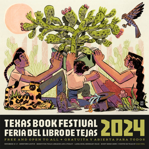 A poster designed by Zeke Peña for the Texas Book Festival.
