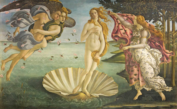 Photo of a painting of the Birth of Venus by Botticelli