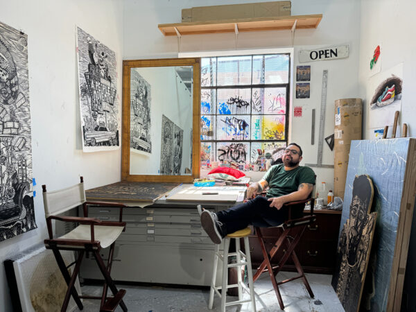 A photograph of printmaker Ben Muñoz.