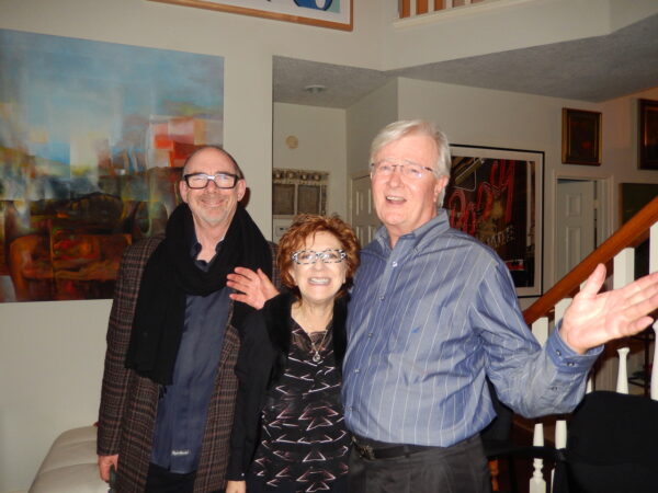 A photograph of gallerist Anya Tish with her husband Mark and art collector Ray Hylenski.