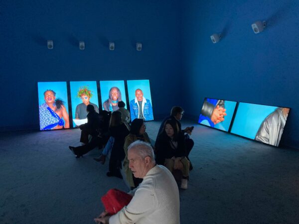 Installation view of a multi-channel video installation