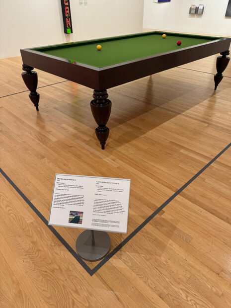 A photograph of a sculpture by Sherrie Levine of a pool table.