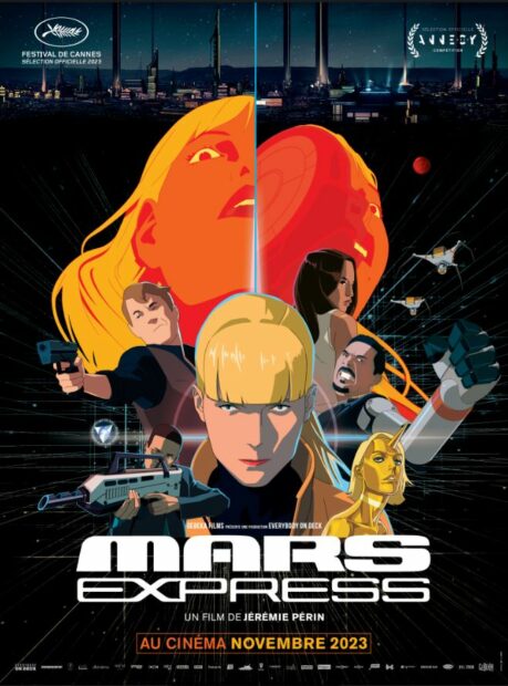 A theatrical poster for the French science fiction film "Mars Express"