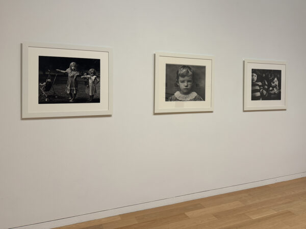 An installation image of black and white photographs by Sally Mann.