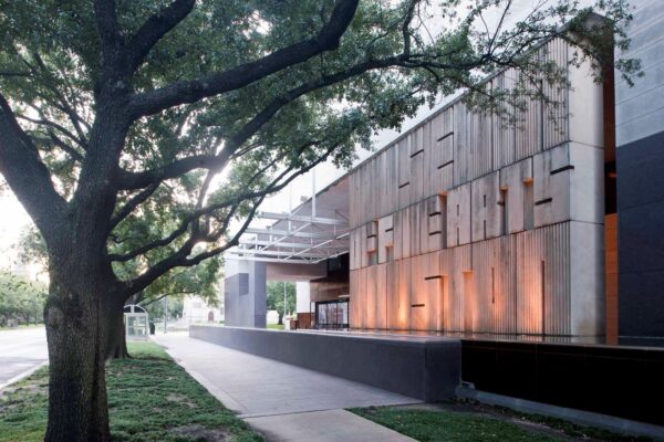 A photograph of the exterior of the Museum of Fine Arts, Houston's Beck Building.