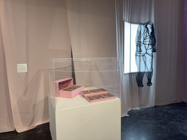 An installation image featuring a work by Cynthia Mulcahy.