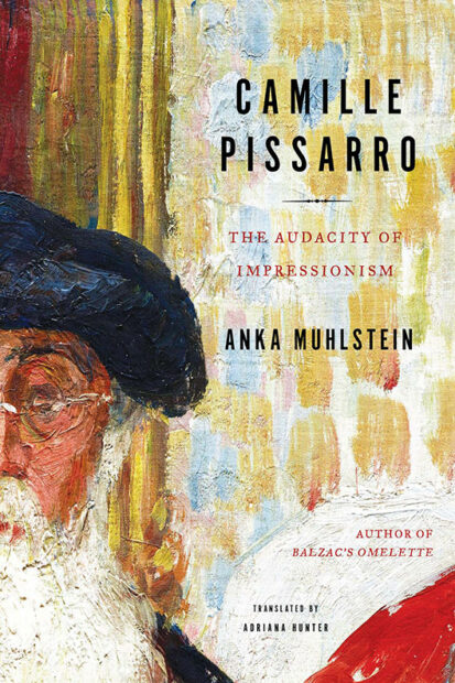 A book cover featuring a closeup of a Pissarro self-portrait.