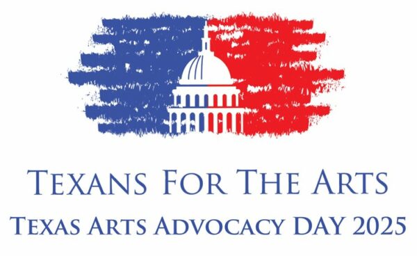 A designed graphic promoting the 2025 Texas Arts Advocacy Day.