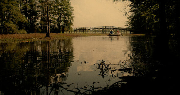 A boat on a lake.