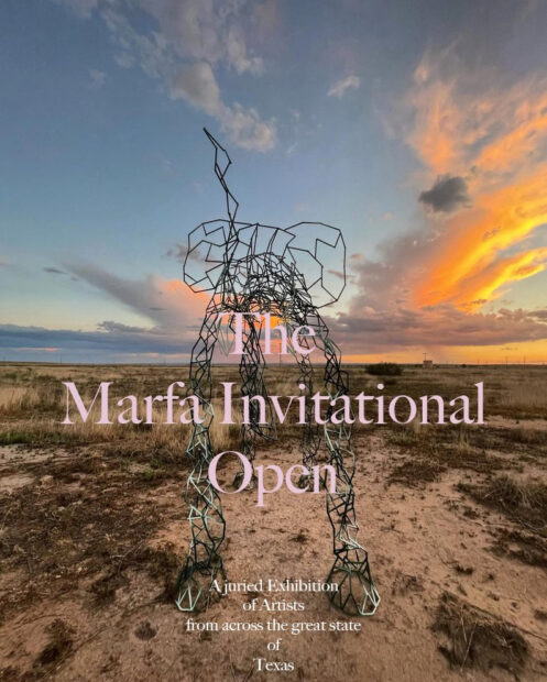 A designed graphic promoting the Marfa Invitational Open.