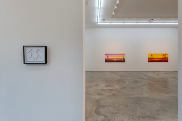 A installation image of works by Miguel Angel Ríos in a gallery.