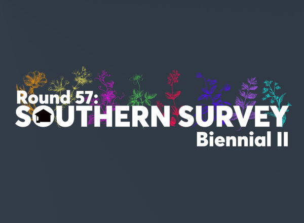 A designed graphic promoting Project Row Houses' Round 57 Southern Survey Biennial II.