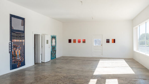 An installation image of works by Leeza Meksin.