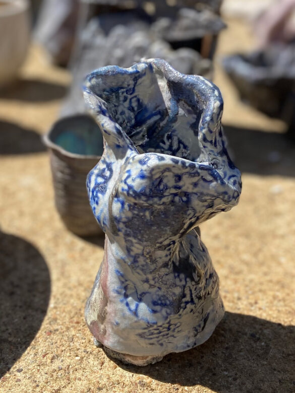 “A-Piece-by-Suzette-Schutze” A photograph of a small ceramic sculpture by Suzette Schutze.