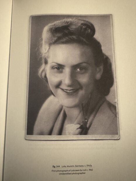 A photograph of a 1940s black and white photo of a woman.