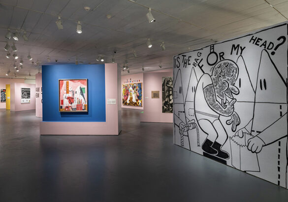Draw Them In_Paint them Out_1 An installation image of works by Trenton Doyle Hancock and Philip Guston.