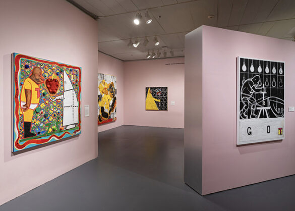Draw Them In_Paint them Out_2 An installation image of works by Trenton Doyle Hancock and Philip Guston.