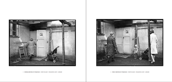 Loli Kantor_Beyond the Forest A photograph of two black and white photographs featured in Loli Kantor's book, “Beyond the Forest.”