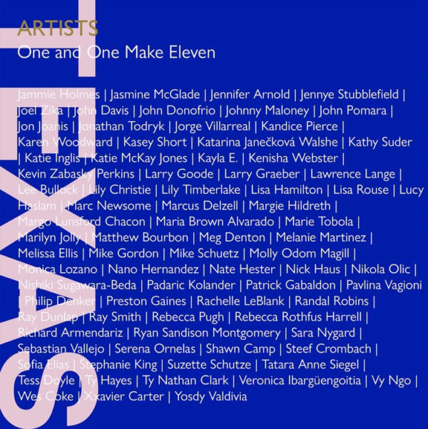 A list of artists included in the 2025 Marfa Open art show.