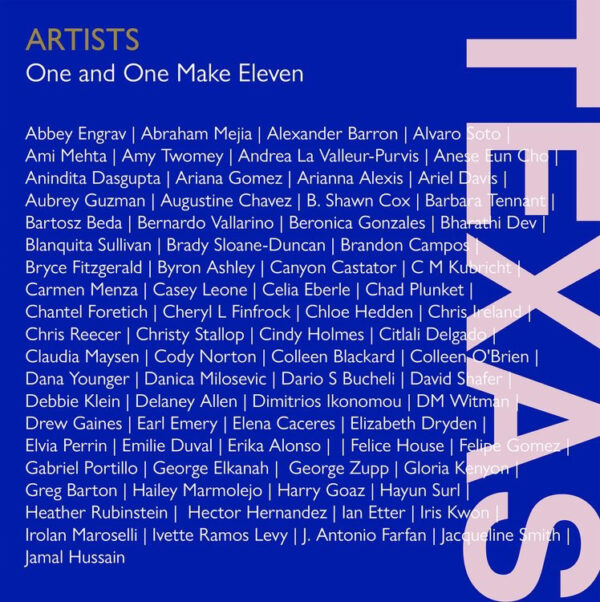 A list of artists included in the 2025 Marfa Open art show.