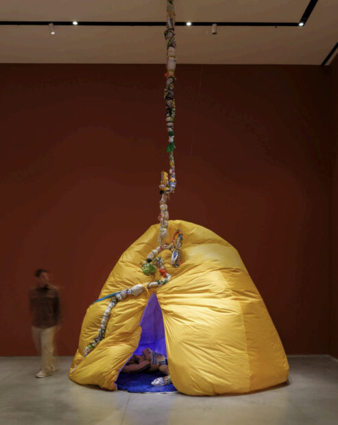 An photograph of a large installation work by Tamar Ettun.